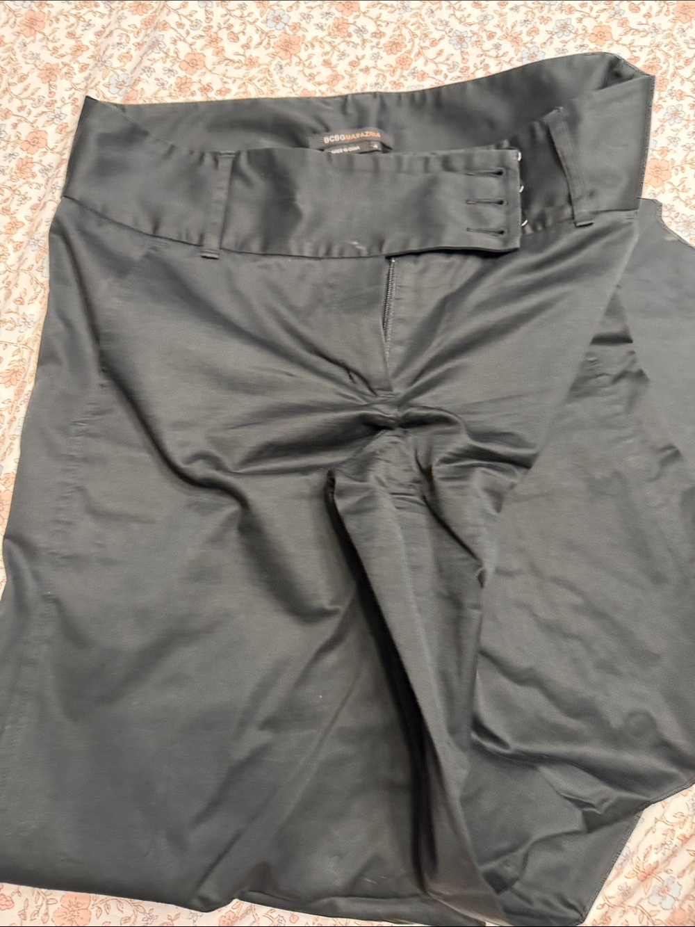BCBGMaxAzria Black Wide-Leg High-Waist Pants